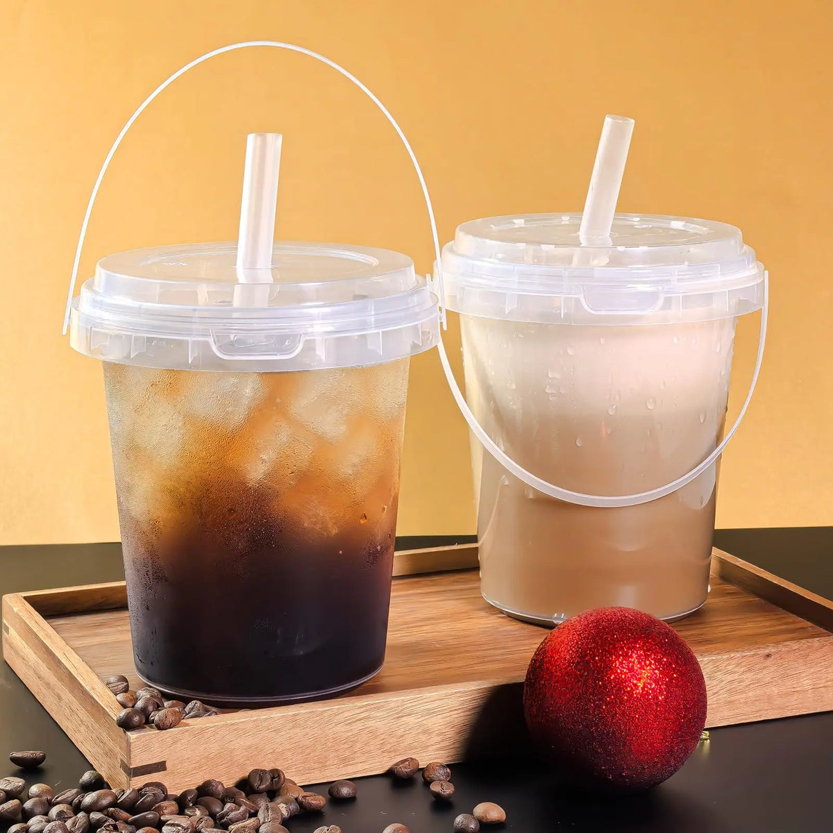 Large Reusable Plastic Cups with Lid & Straw – 3/5/10 Pack (33.81 oz)
