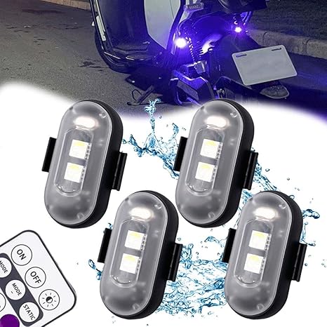 RGB LED Strobe Light Kit - Wireless Remote Multi-Mode Flashing For Night Riding Visibility & Safety Upgrade