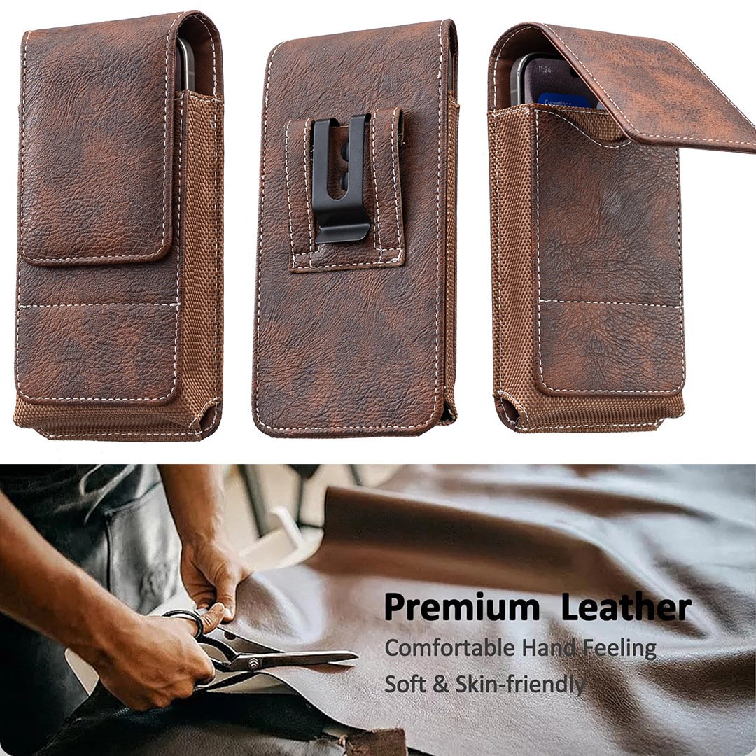 Big Discount | Waist Belt Cell Phone Pouch Multi-Pocket Leather Card Holder