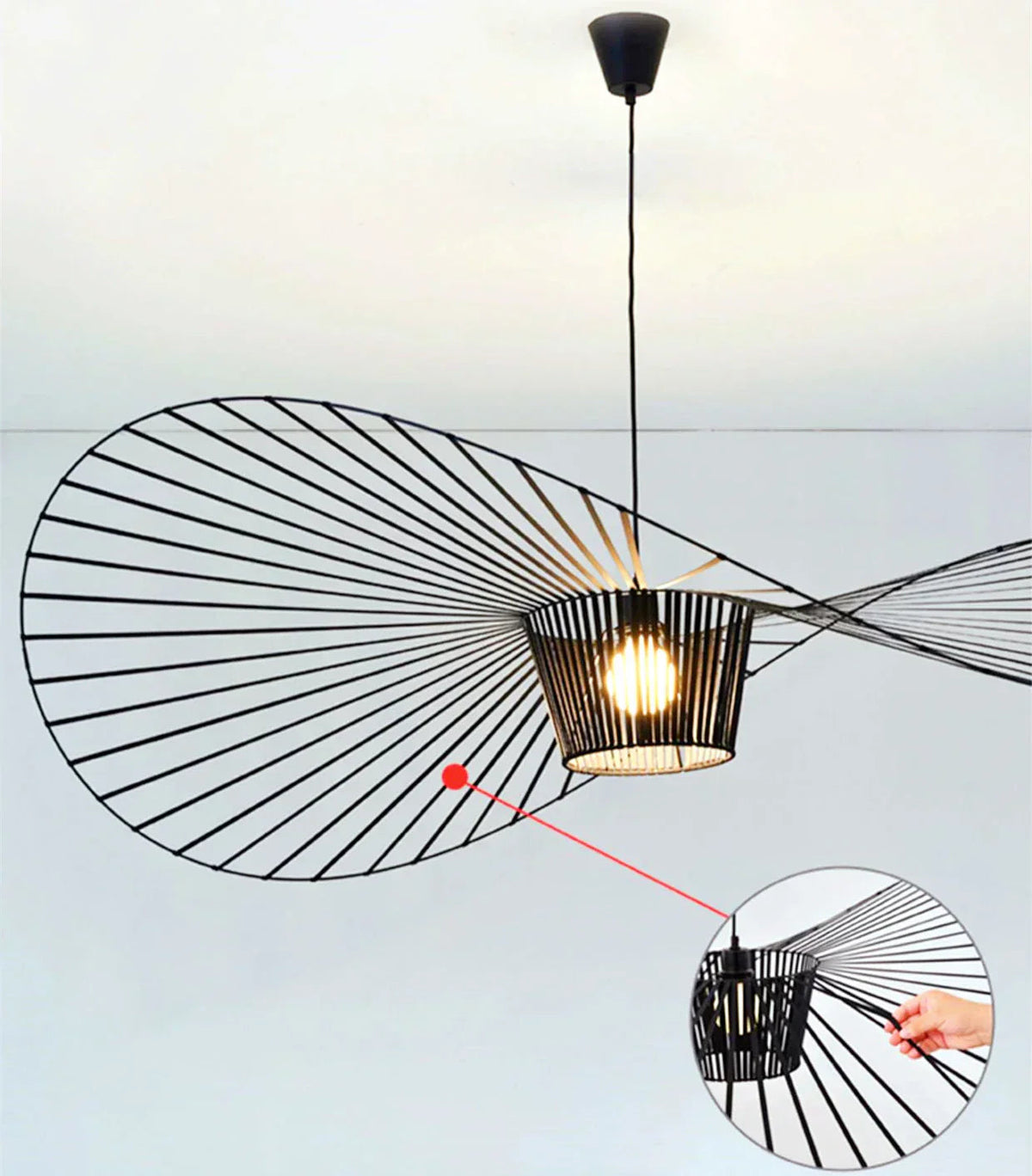 Black Pendant Lamp with Hat Design - Chic Lighting