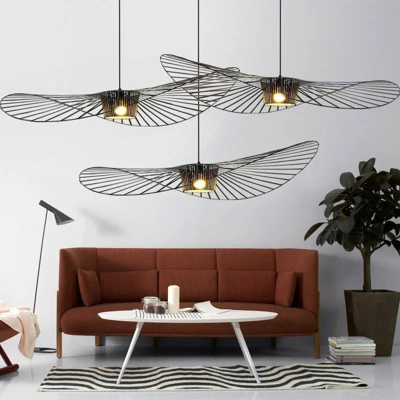 Black Pendant Lamp with Hat Design - Chic Lighting