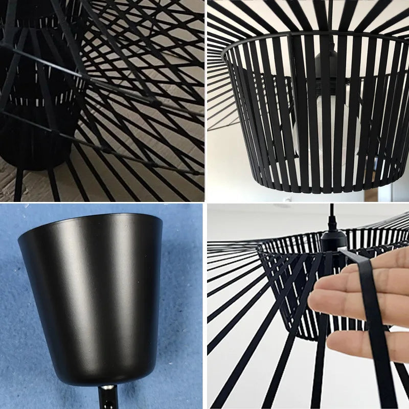 Black Pendant Lamp with Hat Design - Chic Lighting