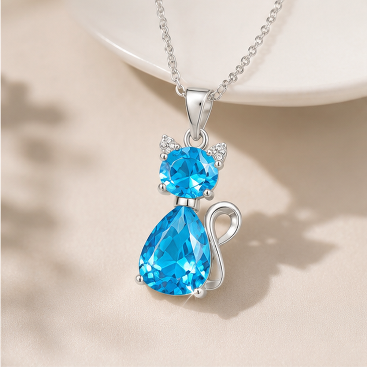 A Little Companion Close to Your Heart – Sparkling Crystal Cat Necklace