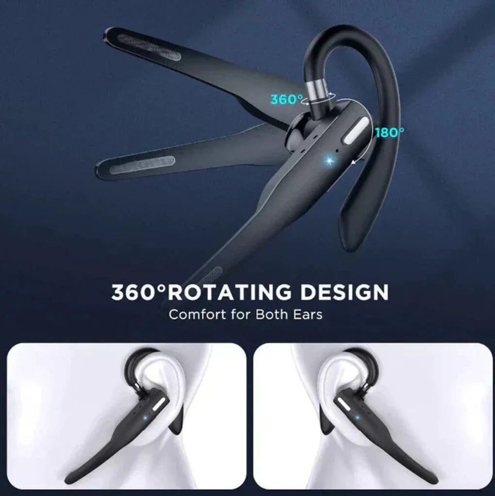 Bluetooth 5.1 Noise Cancelling Headset with Dual Mics for Men
