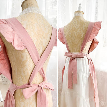 Chic Ruffled Cotton Apron for Women