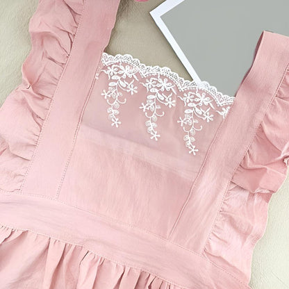 Chic Ruffled Cotton Apron for Women