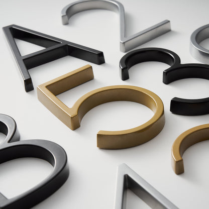 Satin Brass House Numbers - Classic Style, Modern Appeal