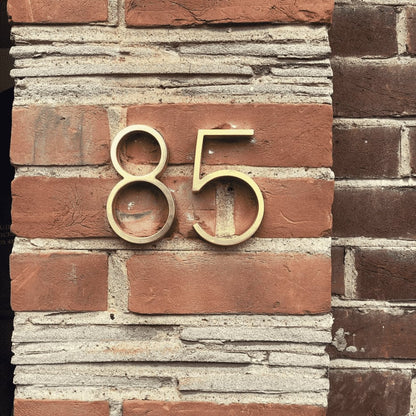 Satin Brass House Numbers - Classic Style, Modern Appeal