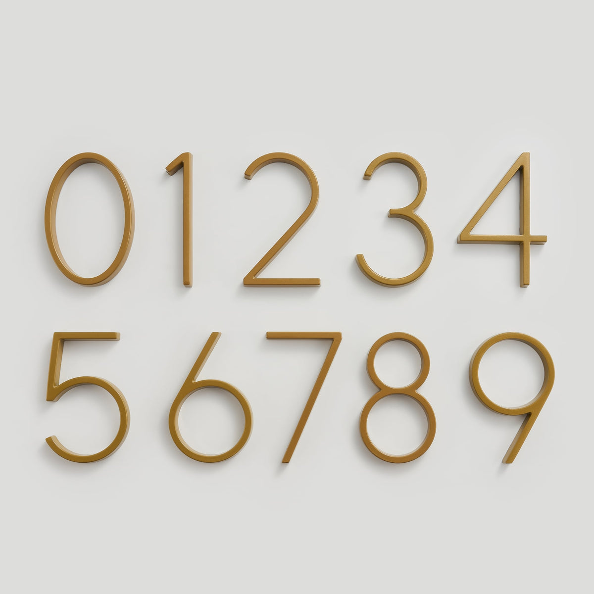 Satin Brass House Numbers - Classic Style, Modern Appeal