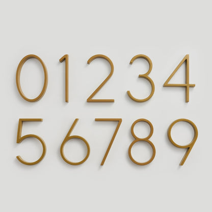 Satin Brass House Numbers - Classic Style, Modern Appeal