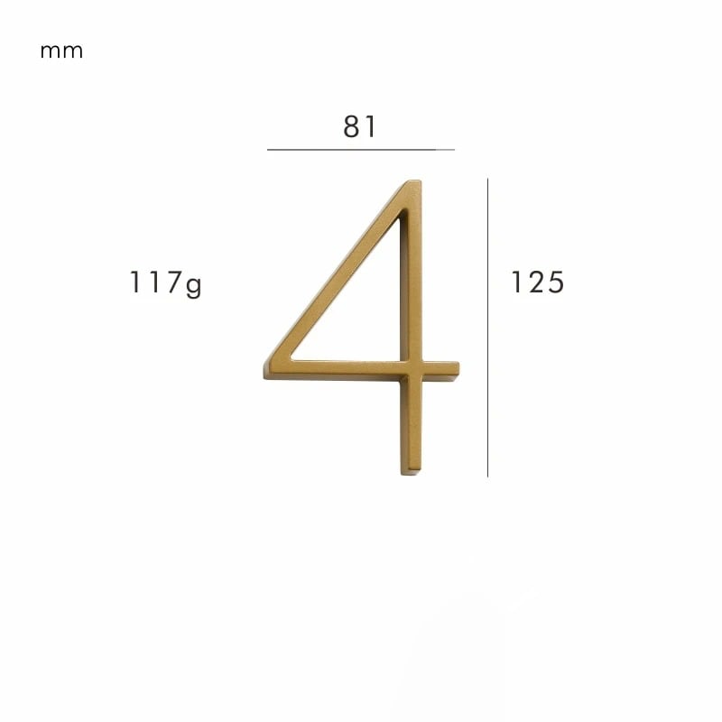Satin Brass House Numbers - Classic Style, Modern Appeal