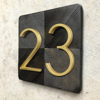 Satin Brass House Numbers - Classic Style, Modern Appeal