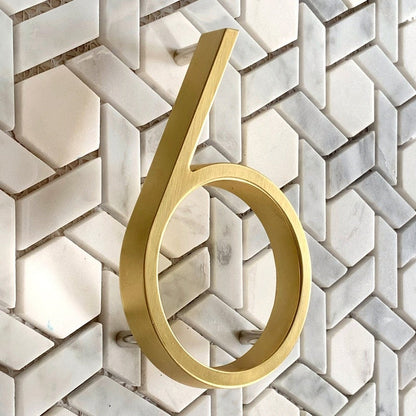 Satin Brass House Numbers - Classic Style, Modern Appeal