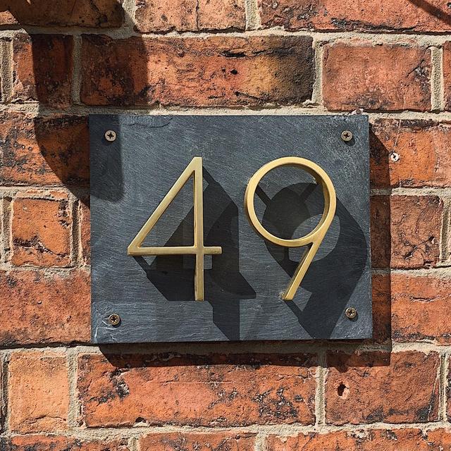 Satin Brass House Numbers - Classic Style, Modern Appeal