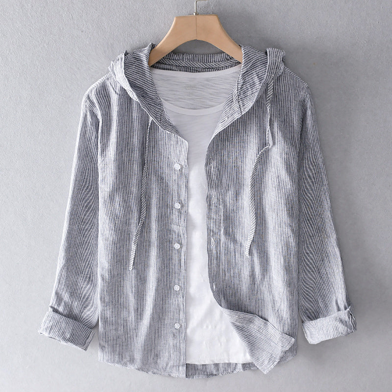 Women's Lightweight Hooded Linen Blend Shirt
