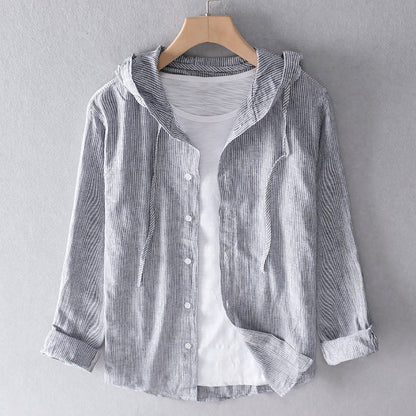 Women's Lightweight Hooded Linen Blend Shirt