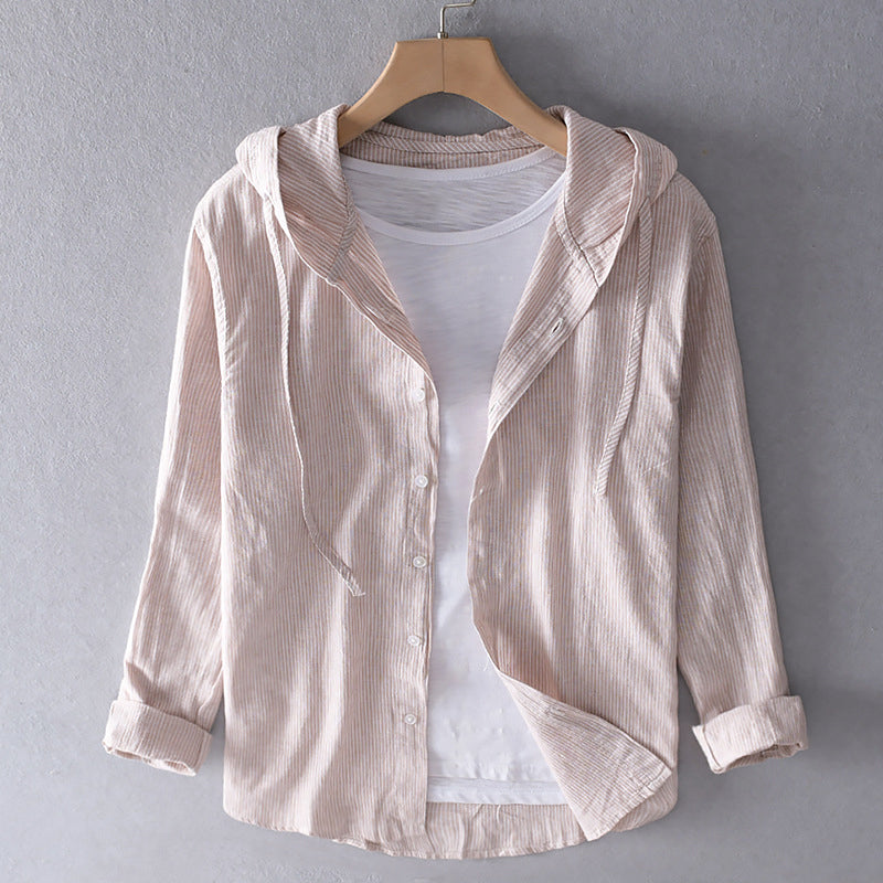 Women's Lightweight Hooded Linen Blend Shirt
