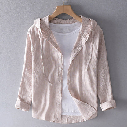 Women's Lightweight Hooded Linen Blend Shirt