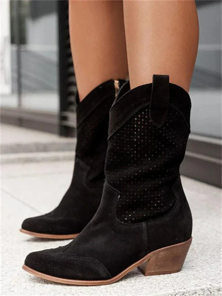 Women's Breathable Zipper Cowboy Boots