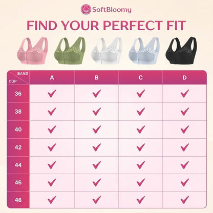 Soft Bloomy - Front-Closure Cotton Shaping Bra for Seniors