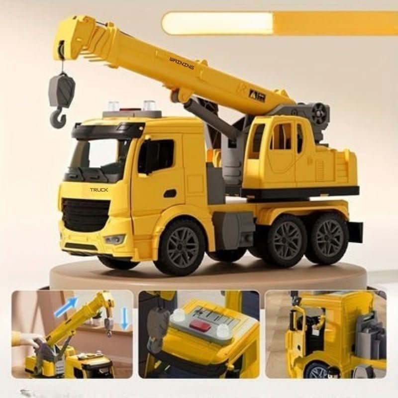 BUILDPLAY – Crane Truck Toy with Lights and Sounds for Imaginative Play