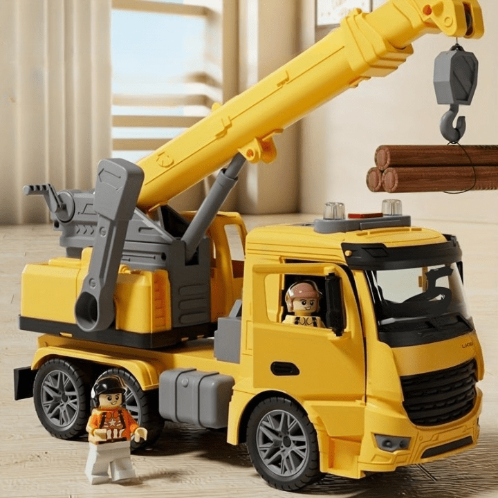 BUILDPLAY – Crane Truck Toy with Lights and Sounds for Imaginative Play
