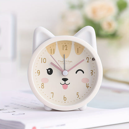 Bunny Analog Alarm Clock | Silent Movement & Night Light | Compact