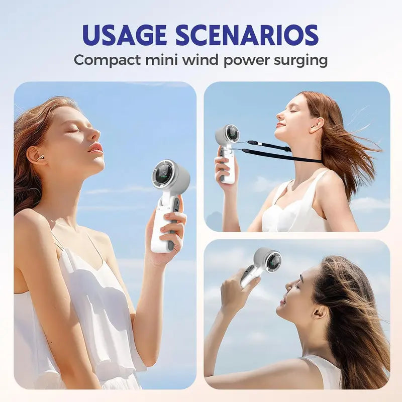 Portable 5-Speed Turbine Fan Rechargeable Handheld Cooler