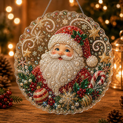 Premium Christmas Pearl Diamond Art Ornament Kit | DIY Holiday Hanging Decor