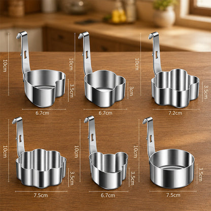 304 Stainless Steel Egg Ring Mold – Fun Shapes, Leak-Resistant Flat Base & Easy-Release