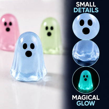 Glow In Dark Cute Ghost Resin Bead Set, Random Pattern Luminous Decorative Charms