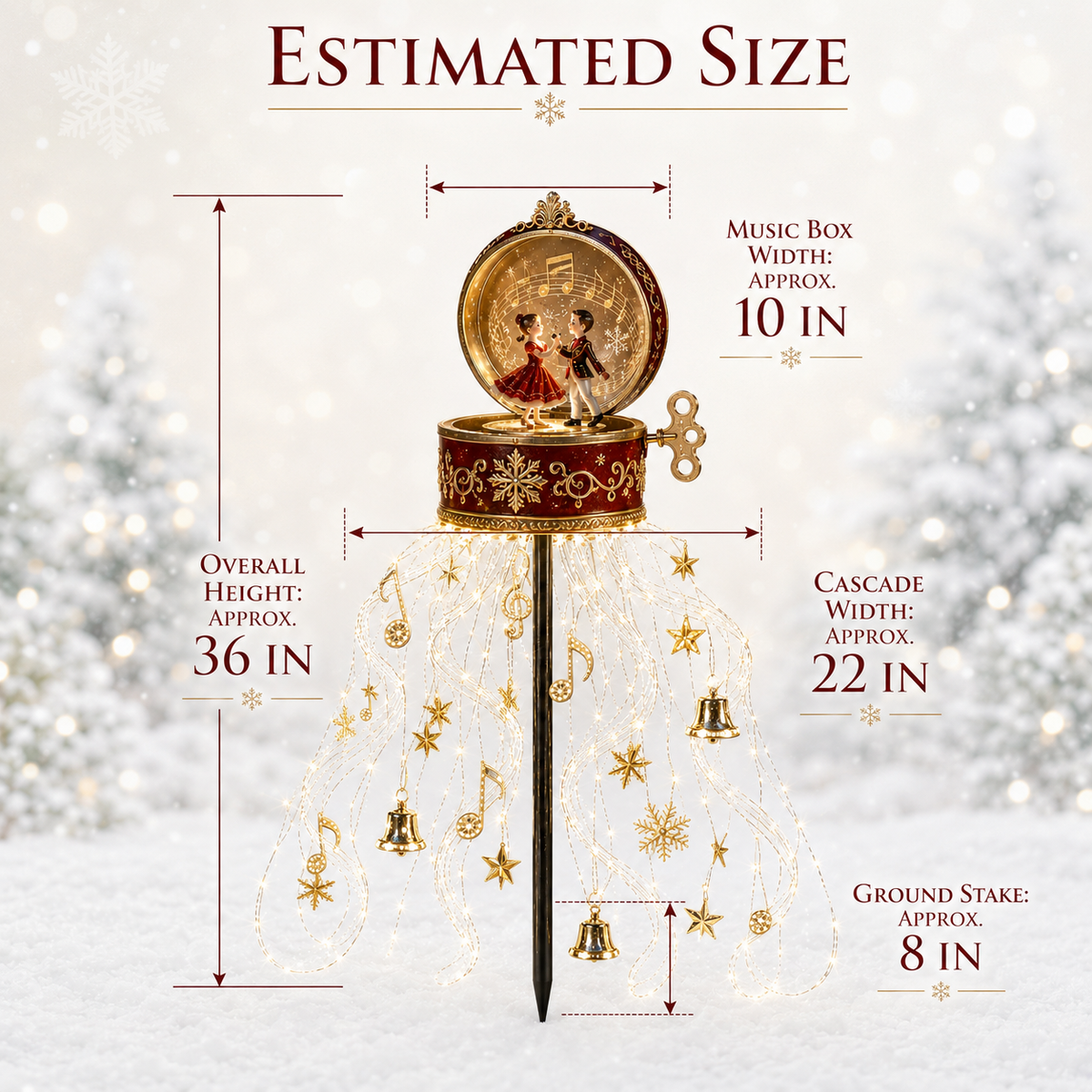 Enchanted Christmas Music Box Fountain Light