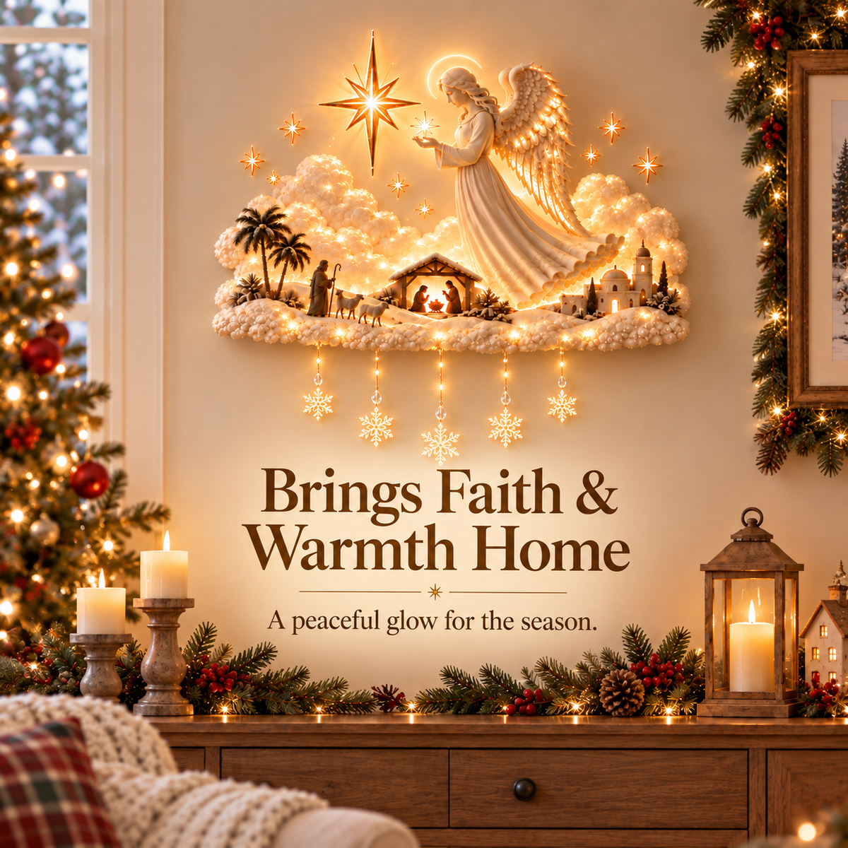 Angel of Bethlehem™ Christmas Blessing Wall Glow