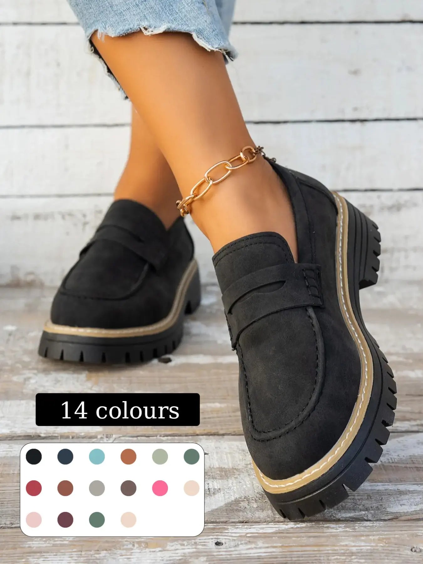 Women's Loafers – Round Toe, Slip-On, Wide Fit