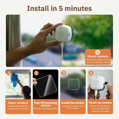 crystal-clear 2K security camera Color Night Vision 24/7 Recording & Smart Alerts Easy Install!