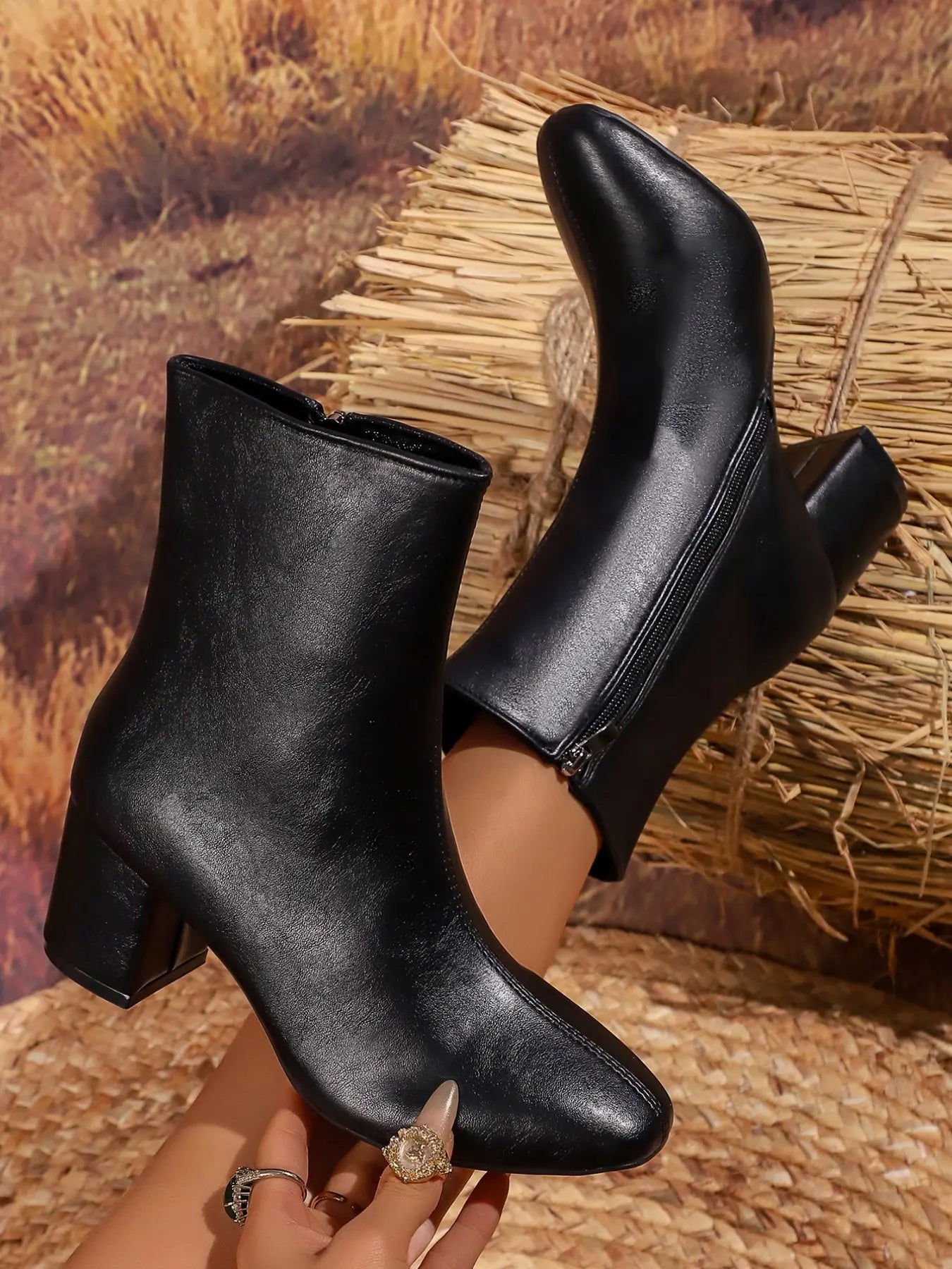 Women's Dress – Pointed Toe, High Heel, Zip