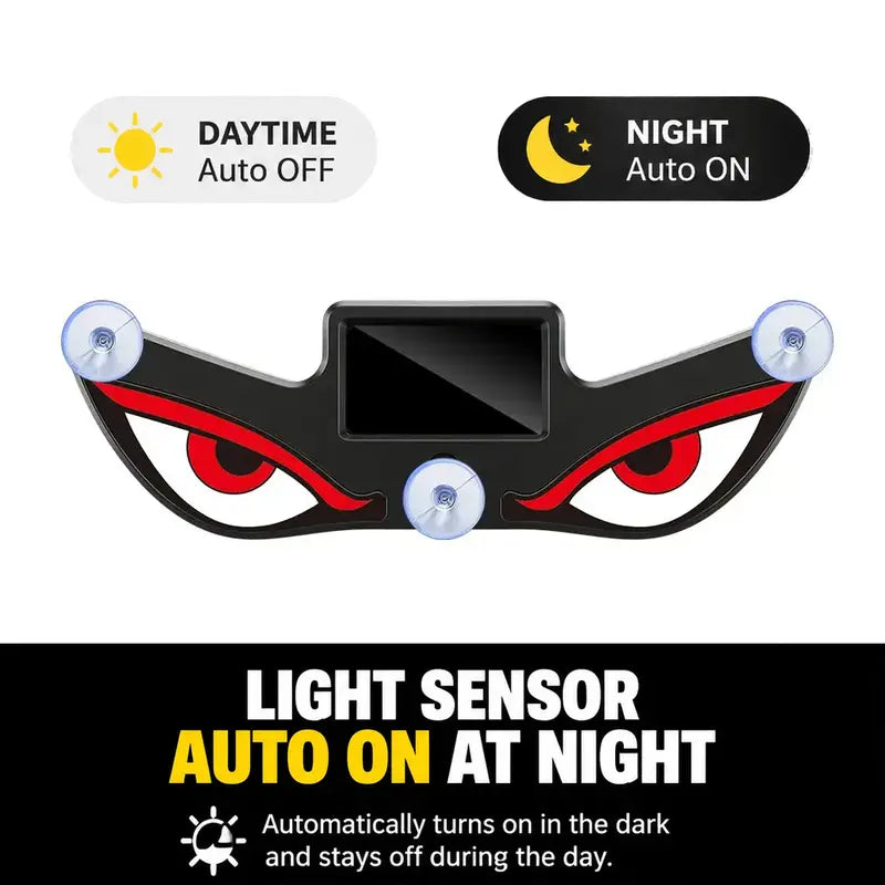 Dynamic LED Car Rear Window Display – Vampire Devil Eye Emoji Panel