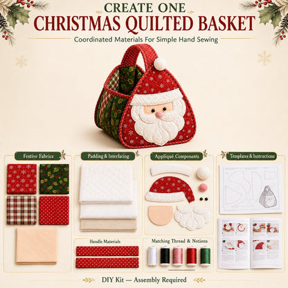 Christmas Quilted Carry Basket – DIY Sewing Kit & Finished Basket