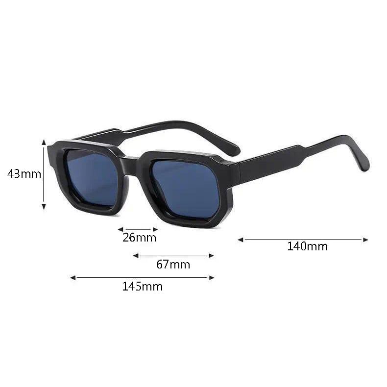 6 - Pack Vintage Rectangle Frame Sunglasses for Men & Women with UV400 Protection