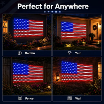 Solar American Flag Lights Outdoor American Flag Net Lights