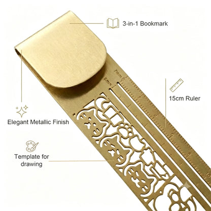 Cat Lover’s 3-in-1 Metal Bookmark Ruler | Bookmark, Ruler & Coloring