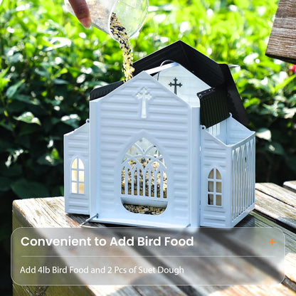 Last Day 50% OFF-Church-Shaped Metal Solar Bird Feeder