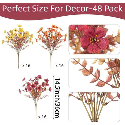 Last Day 50% OFF - UV-Resistant Artificial Daisy Flowers for Fall Decor Halloween