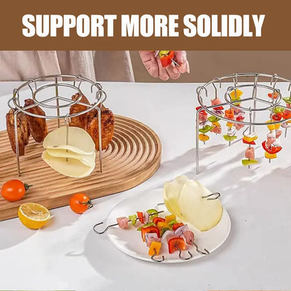 Air Fryer Skewer Rack, Round Grill with Stainless Steel