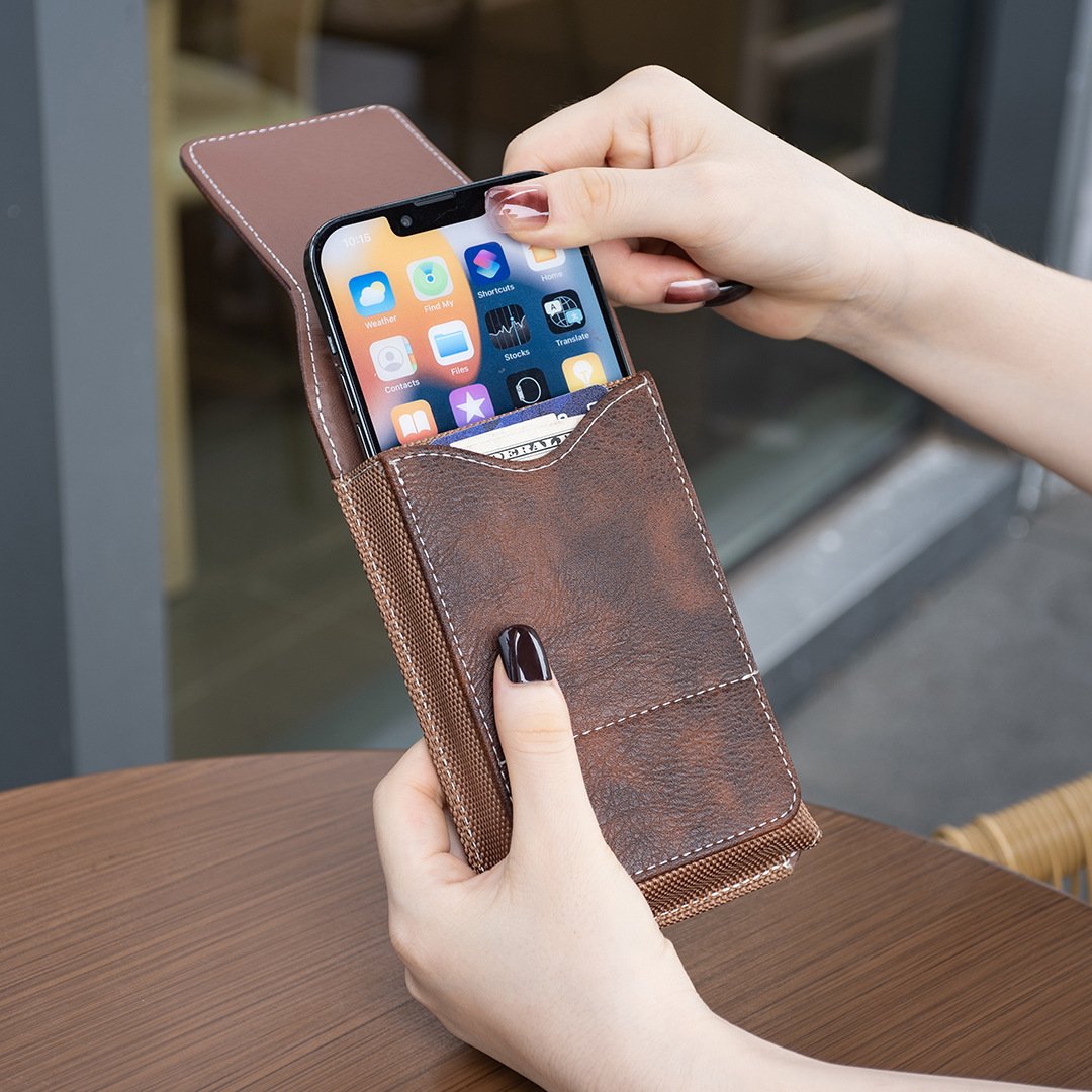 Big Discount | Waist Belt Cell Phone Pouch Multi-Pocket Leather Card Holder
