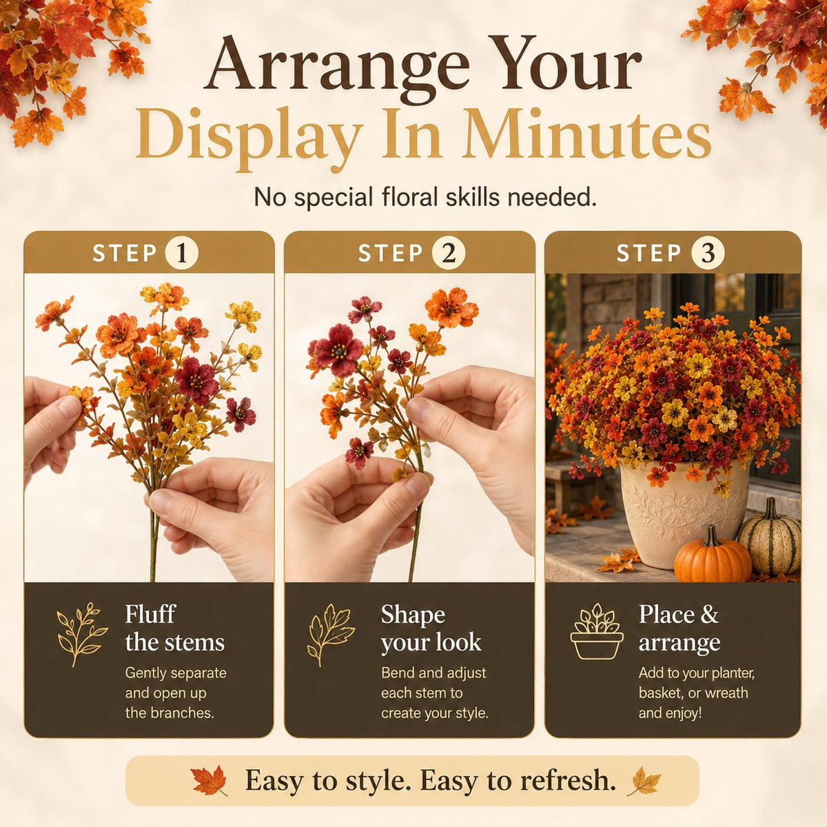 Halloween Early Bird Sale | 49% OFF Fall Porch Faux Flower Bundles