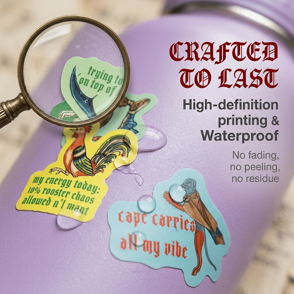 Last Day Promotion 49% OFF50‐Pack Medieval Meme Stickers – Extra‐Large, Waterproof, Peel & Stick