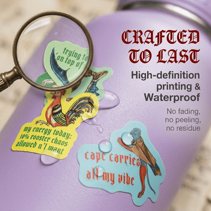 Last Day Promotion 49% OFF50‐Pack Medieval Meme Stickers – Extra‐Large, Waterproof, Peel & Stick
