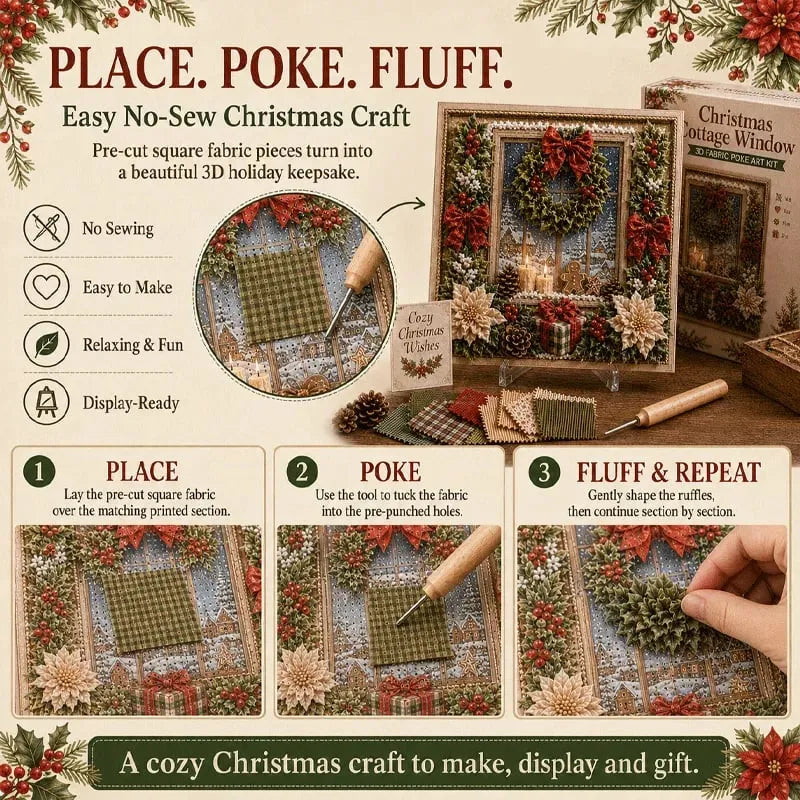 Premium 3D Christmas Fabric Poke Art Kit