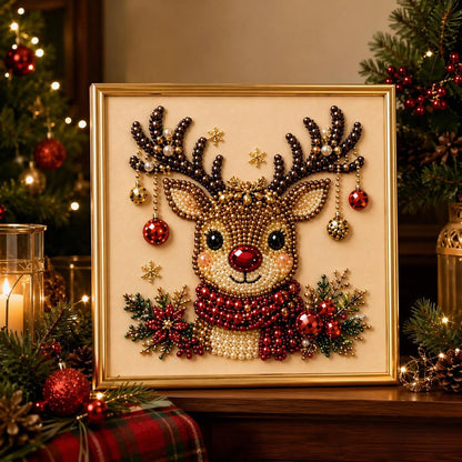 Relaxing & Beginner-Friendly - DIY Christmas Pearl Diamond Painting Art Kit With Frame